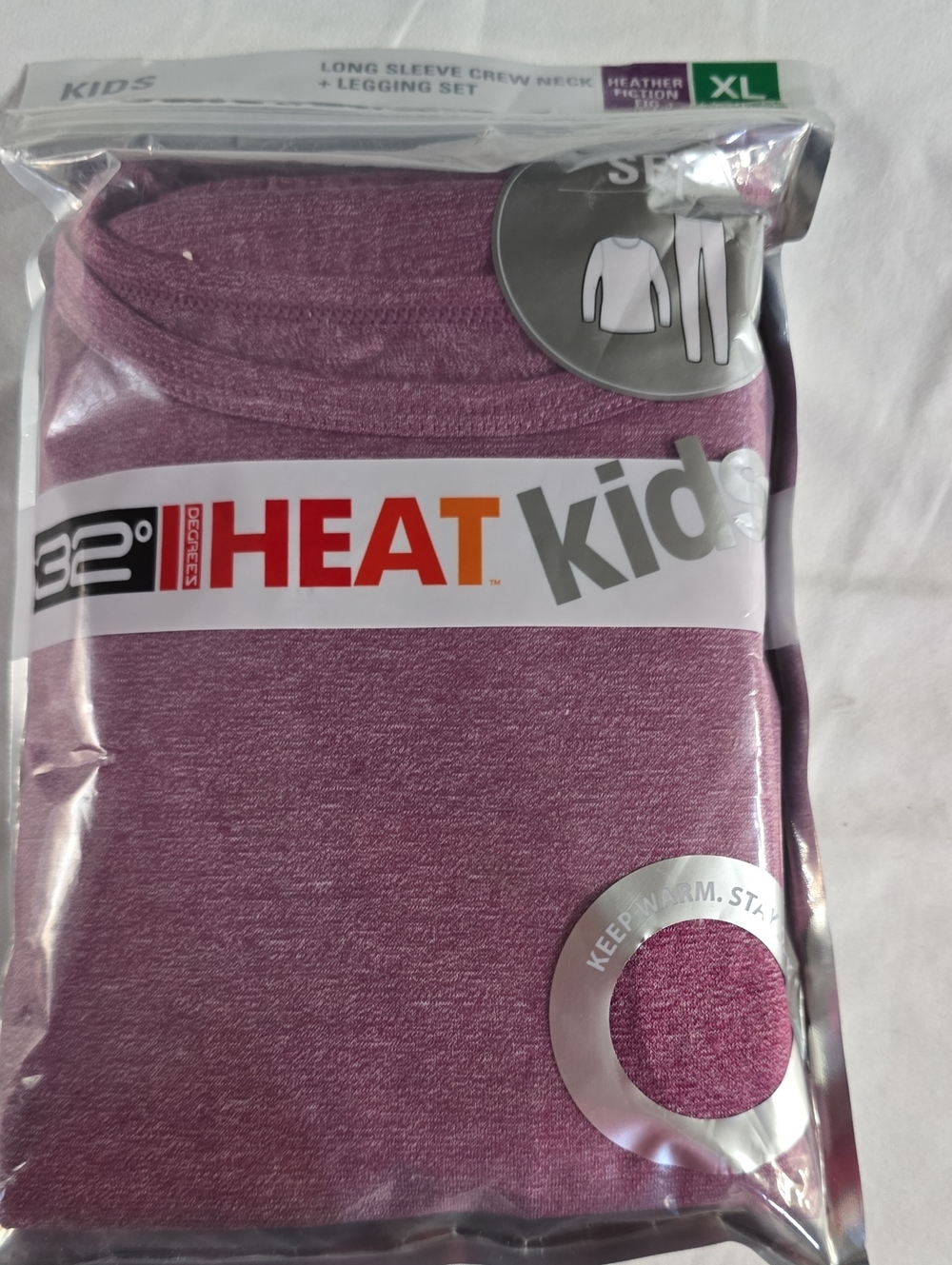 32 Degrees Kids Long Sleeve Crew Neck Top - Heather Mauve